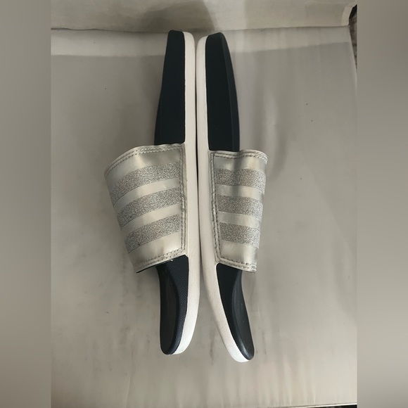 Adidas Adilette cloud foam silver glitter slide 10 - Picture 7 of 8